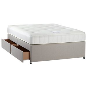 Divan Base in Chenille - 2 Drawers