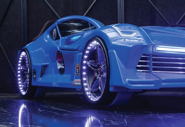 Blue Race Car Bed