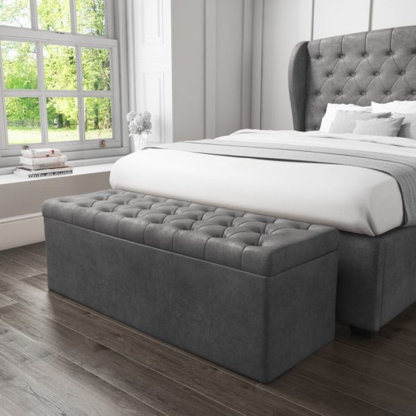 Safina Ottoman Wingback Bed Velvet - Image 2