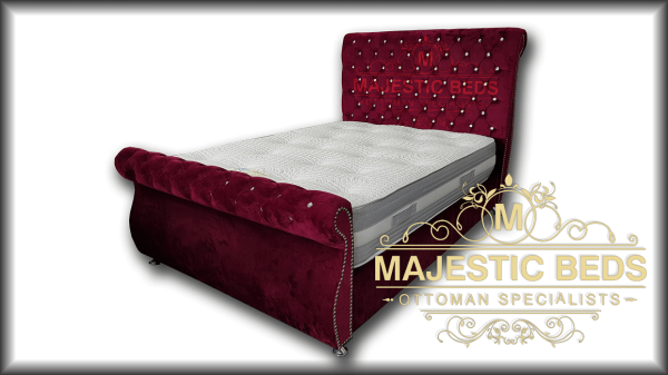 Majestic Swan Slatted Sleigh Bed