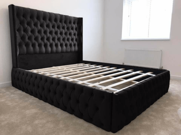 High Wingback Chesterfield Bed - Image 9