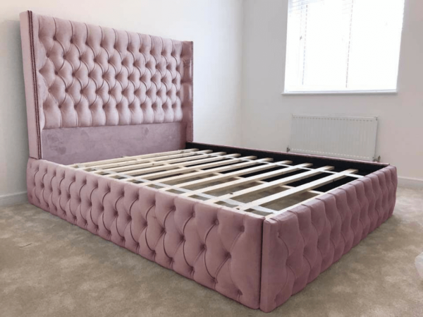 High Wingback Chesterfield Bed