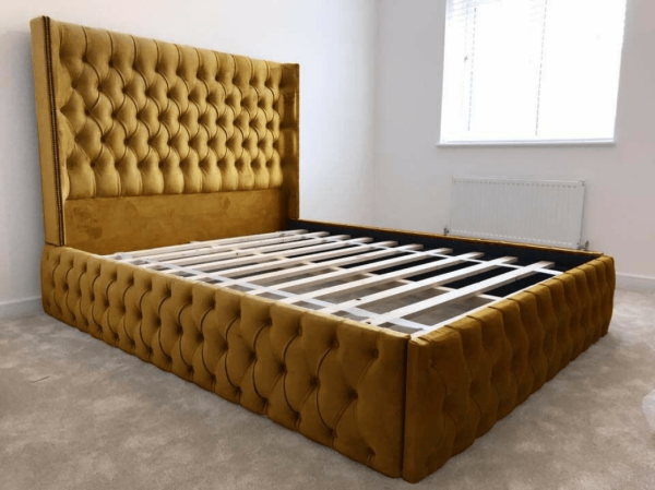 High Wingback Chesterfield Bed - Image 2