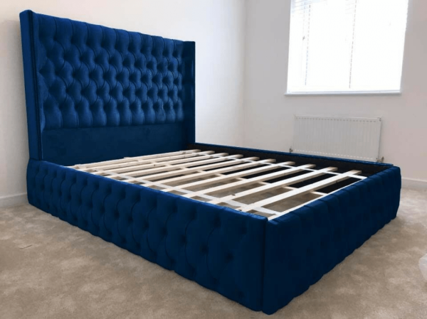 High Wingback Chesterfield Bed - Image 7