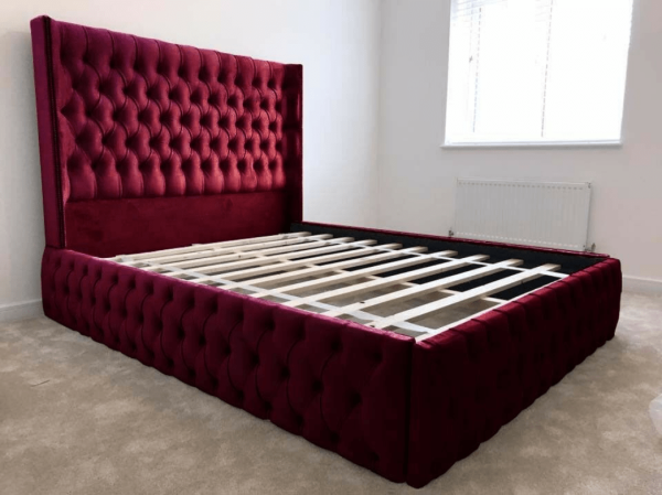High Wingback Chesterfield Bed - Image 8