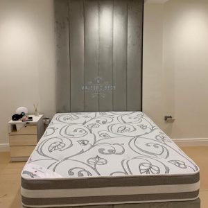 Bespoke Designer Multi Panelled Upholstered Headboard, Wooden Ottoman Bed Base and Majestic Super Orthopedic Mattress