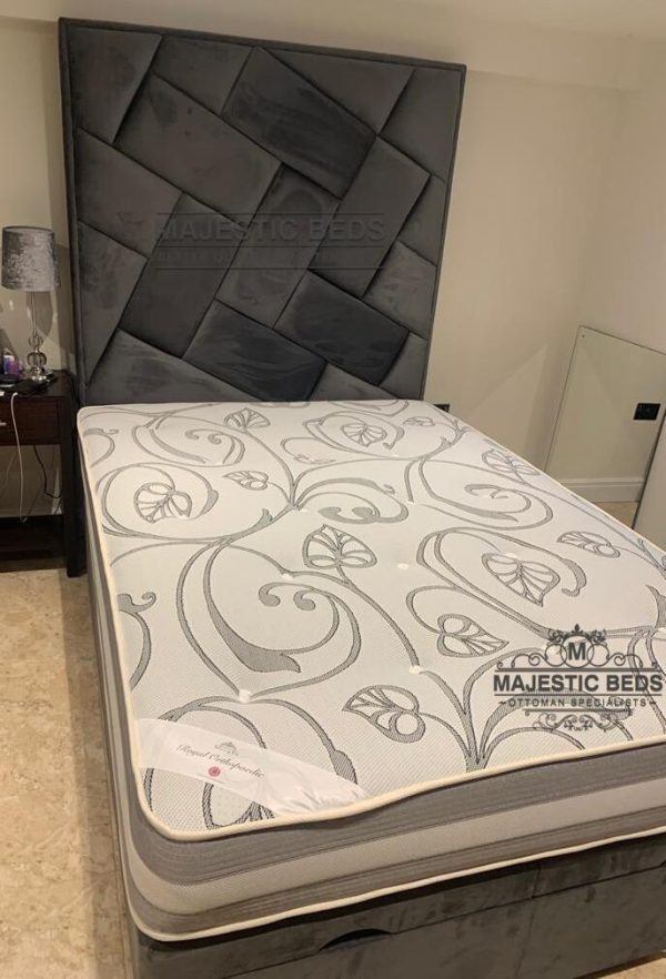 Designer 3D Effect Geomectric Upholstered Ottoman Bed - Image 2