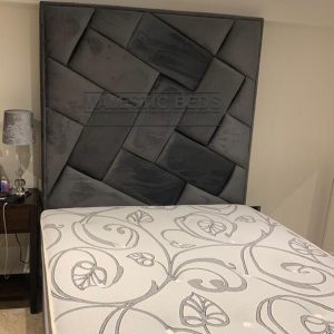 Designer 3D Effect Geomectric Upholstered Ottoman Bed