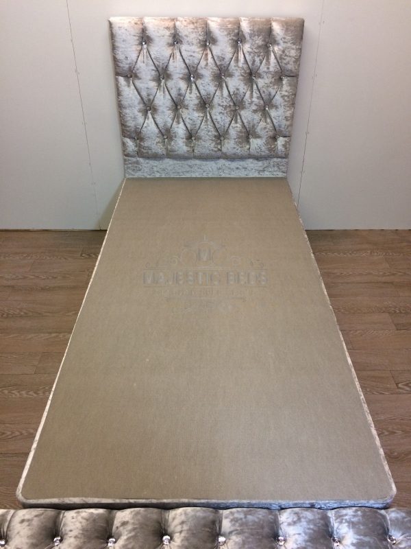 NEW CHRISTINA OTTOMAN GAS LIFT STORAGE BED CRUSHED VELVET 3FT - Image 3