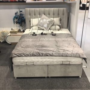 Katie Veritically lined Diamanted upholstered Ottoman Storage Bed Foot Opening