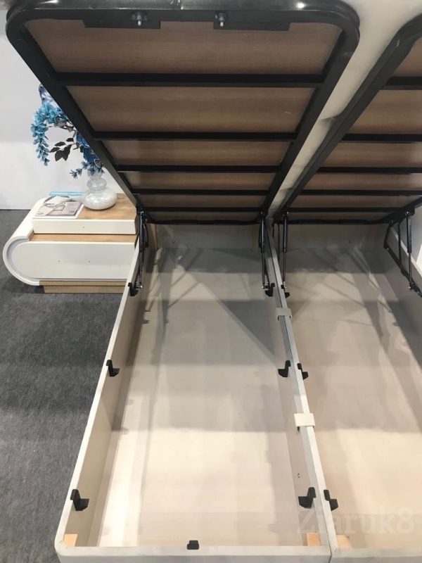 Katie Veritically lined Diamanted upholstered Ottoman Storage Bed Foot Opening - Image 4