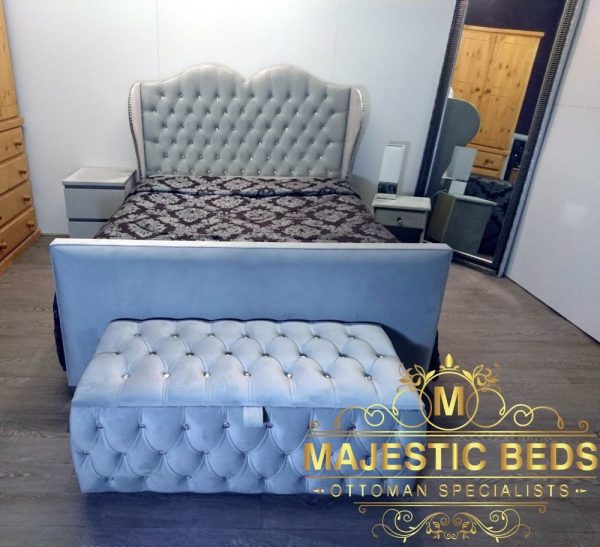 Majestic Bed Twin Wave Chesterfield Bed With Storage Box